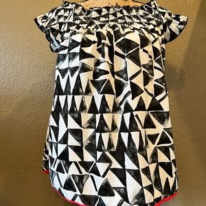 Jack by BB Dakota Off-Shoulder Geometric Print Top